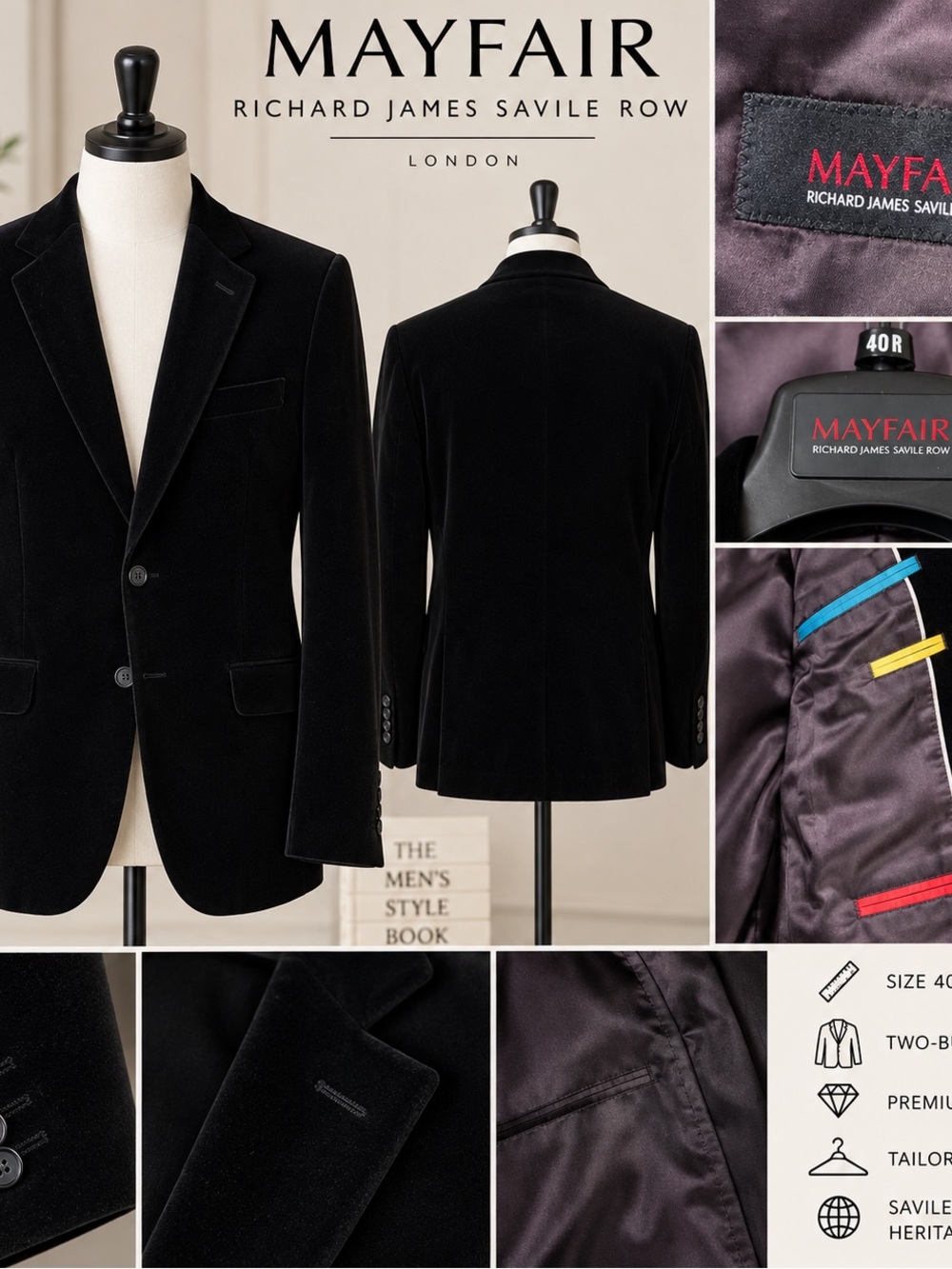 Richard James Black Velvet Sport Coat